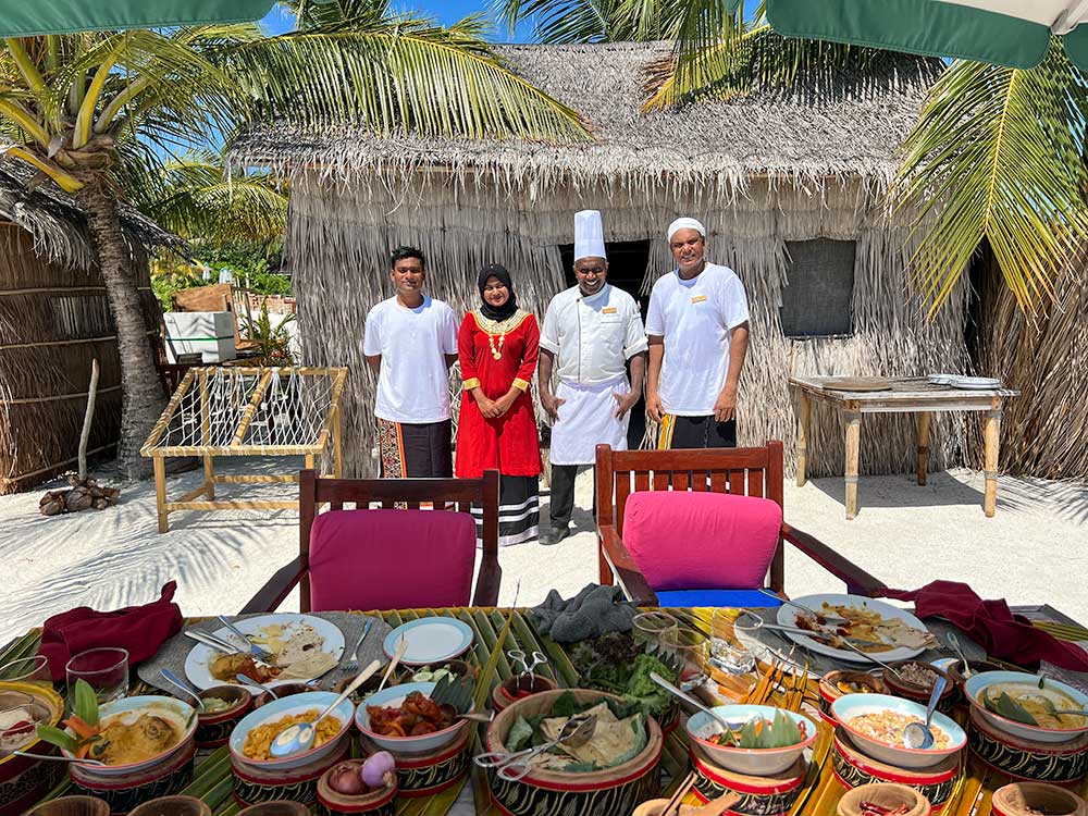 Inside The Maldives’ Most Romantic Private Islands Private Maldivian Breakfast on the Beach Sun Siyam Vilu Reef