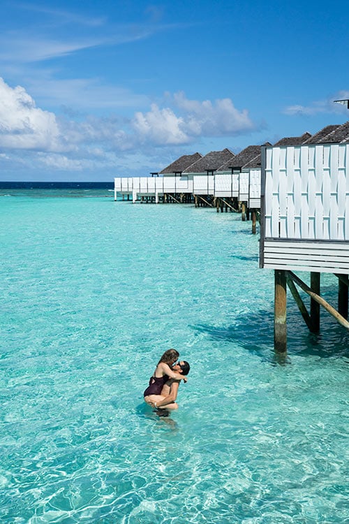 Maldives Vs Bora Bora For Couples: Which Is Better? Overwater villa at Nova in the Maldives with turquoise Indian Ocean honeymoon
