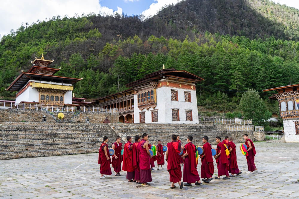 monks in bhutan